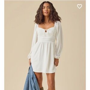 Long Sleeve White Mini Dress